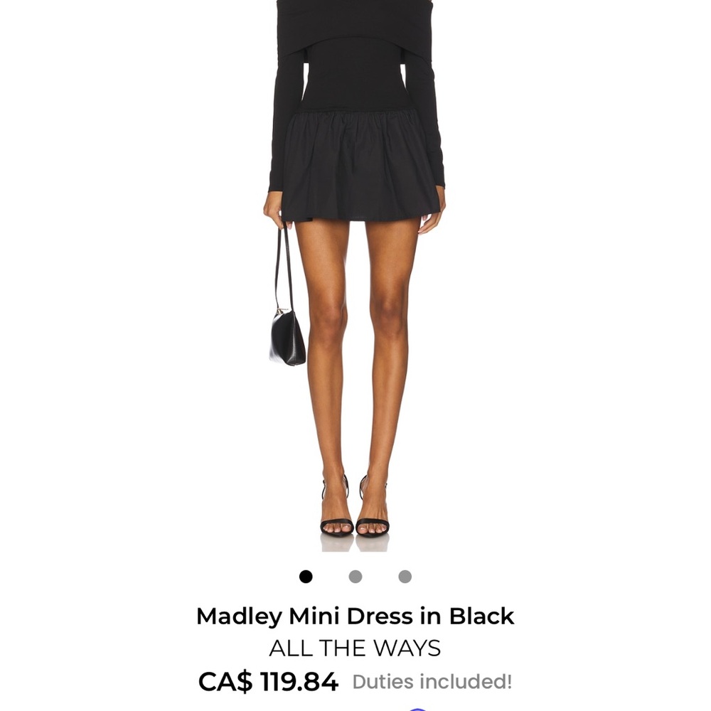 Chic Off-Shoulder Black Mini Dress - Picture 3 of 7